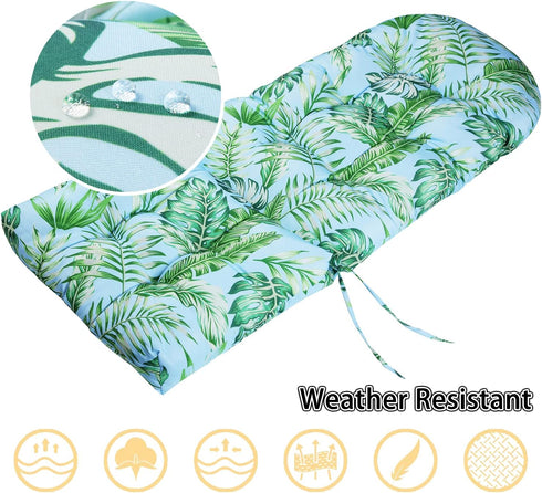 44x19x4 inch, Enipate Tropical Print Adirondack Chair Cushions Weather Resistant Patio Chair Seat Cushion, Tufted