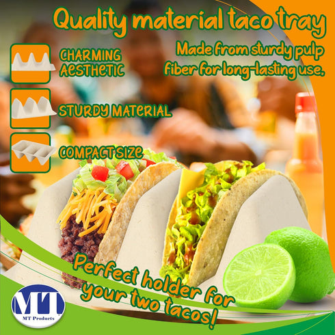 MT Products Taco Container 7" x 4.25" x 2" - 2 Compartments - Pack of 15