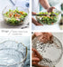 TOSSOW Glass Salad Bowl, Irregular Shape Serving Bowls, 25 oz Pyrex Mixing Bowls for Kitchen Prep, Transparent