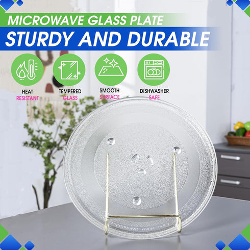 Microwave Plate Replacement 11.25” for GE WB49X10097 & Samsung DE74-20102B, Rotating Glass Turntable for Better