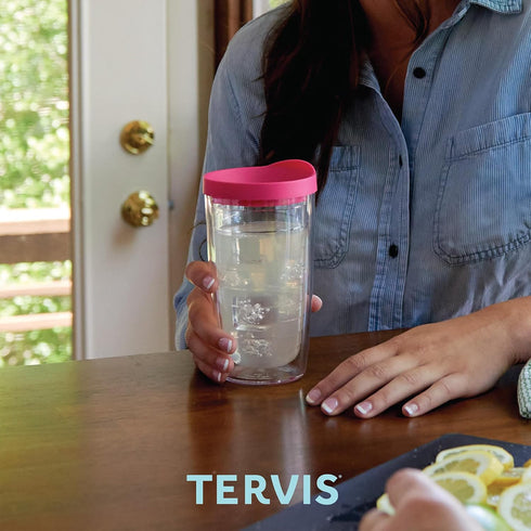 Tervis Grandma Floral Double Walled Insulated Tumbler Travel Cup – Keeps Drinks Cold & Hot, 16oz, Made in USA, Clear