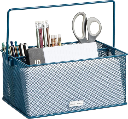 Mind Reader Utensil Holder, Silverware Organizer, Metal Mesh Caddy, Kitchen Cutlery Holder, 10"L x 7"W x 4.75"H