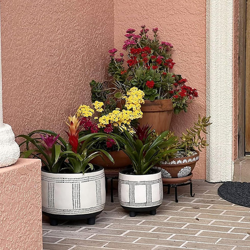 5 Pack Metal Plant Stands,Heavy Duty Potted Holder for Flower Pot,Indoor Outdoor Metal Rustproof Iron Garden Container
