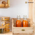 Wood Potato Onion Storage Bins, Stackable Wooden Produce Basket for Kitchen Pantry Organization, Set of 3 Pieces