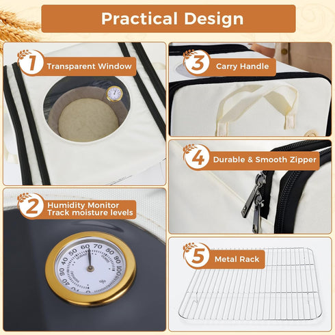 65-125 25-Timer Homelove Folding Bread Proofing Box - Fabric Dough Proofer with Temp Control & Options, Sourdough