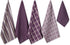 DII Assorted Woven Kitchen Set, 5 Piece - Dishtowel 18x28, Dishcloth 13x13, Eggplant