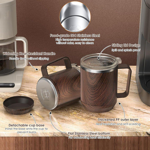 Set 16oz Felibeaco Coffee Mug Warmer & Mug for Desk, Smart Coffee Cup Warmer with Heated Mug, Cup Heater with Auto Shut