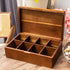 packet 8 Acacia Wooden Tea Bag Organizers, Tea Storage Boxes, Tea Caddy for Tea Bags Chest, Teabag Holder Containers