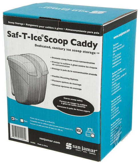 San Jamar SI2000 Saf-T-Ice Plastic Scoop Caddy, 86 oz, Blue