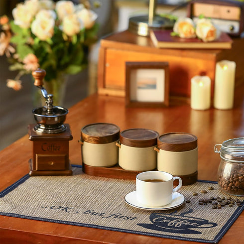 2 20 14 Inch Countertops,Coffee Cunhill Pieces Coffee Bar Mat,Coffee Bar Accessories x Coffee Bar Decoration Coffee