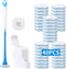 Disposable Toilet Brush with 40PCS Refills, Wall Mounted Compact Bathroom Cleaning System