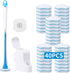 Disposable Toilet Brush with 40PCS Refills, Wall Mounted Compact Bathroom Cleaning System