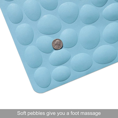 OTHWAY Non-Slip Bathtub Mat - Soft Rubber Bathroom Bathmat with Strong Suction Cups (Lake Blue, 16x31.5 inch)