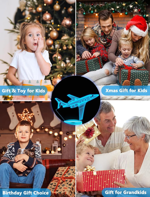16 FULLOSUN Airplane Gift, Plane Night Light, Pilot Lamp with Remote Control Colors Changeable Kids Room Lighting