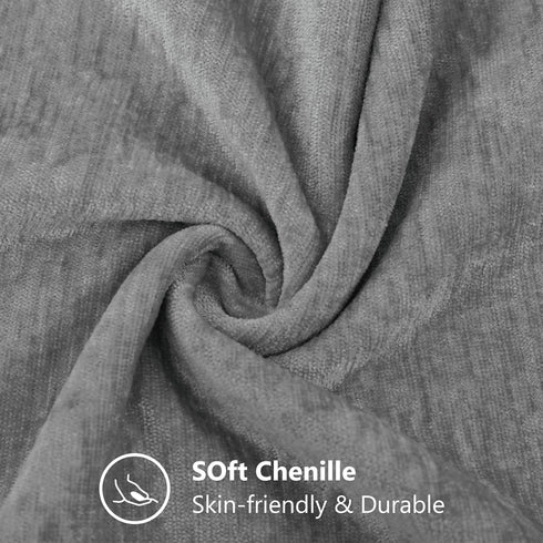 24x24 Inch Set 2, decorUhome Chenille Dark Grey Throw Pillow Covers of Decorative Soft Couch Pillow Covers Solid Dyed
