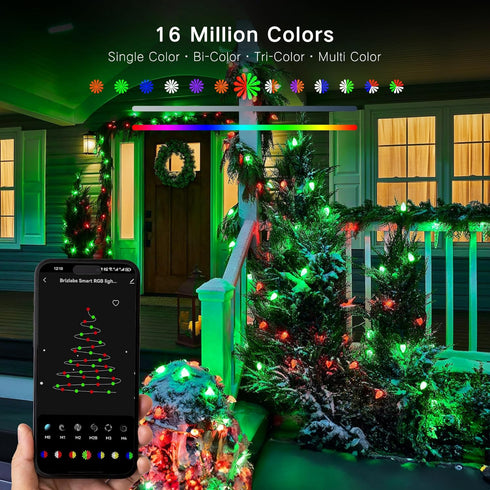 Brizled Smart C9 Christmas Lights, 39FT 60 LED WiFi Color Changing Christmas Lights App Control, RGB String Lights Work