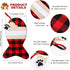 Skylety 2 Pieces Pet Christmas Stockings, Buffalo Plaid Burlap, 15 Inch Large Fish Shaped Bow for Xmas Tree