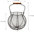 CVHOMEDECO Antique Wire Egg Basket, Vintage Gathering Basket with Wood Handle, Rusty