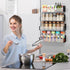 2/3/4 Pack Vetacsion Moveable Fridge Magnetic Spice Racks,Metal Black/White (Clear)