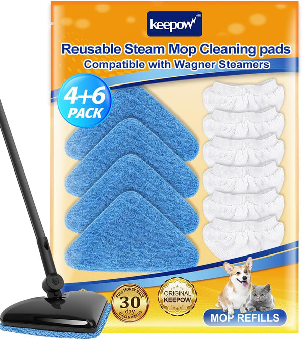 KEEPOW Steam Mop Pads Compatible with Wagner Steamer 905e, 915e and 925e,