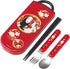 No-Face Utensil Set, Reusable Fork, Spoon, Chopsticks with Carrying Case, Authentic Japanese Design (Dark Red)