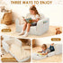 Foryoomi 2 1 in Convertible Kids Couch - Corduroy Fold Out Kids Sofa Chair with Blanket, Comfy Comfortable Toddler