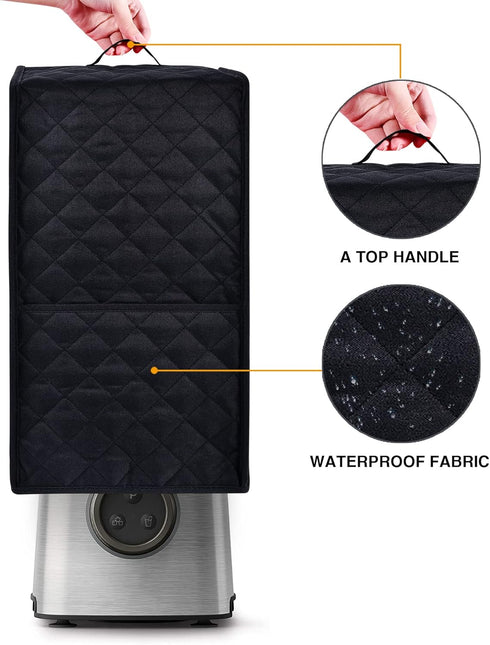 Kitchen Blender Dust Cover, Compatible with Ninja Foodi Blender, Cover with Accessory Pocket (Black)