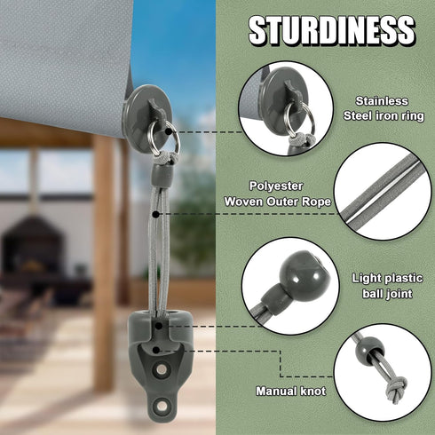 Sunshade Replacement Accessories, Metal Ring Installation Bracket for Coolaroo External Roller Blinds (Iron Bracket)