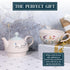 14.5 oz Set, Set, Summer 1 Count, Pavilion Gift Company - Happiness Ceramic Teapot and Tea Cup Watercolor Floral Tea