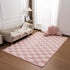 64ft Btargot Light Pink Checkered Area Rug for Living Room, Princess Prince Castle Modern Abstract Checkerboard Throw