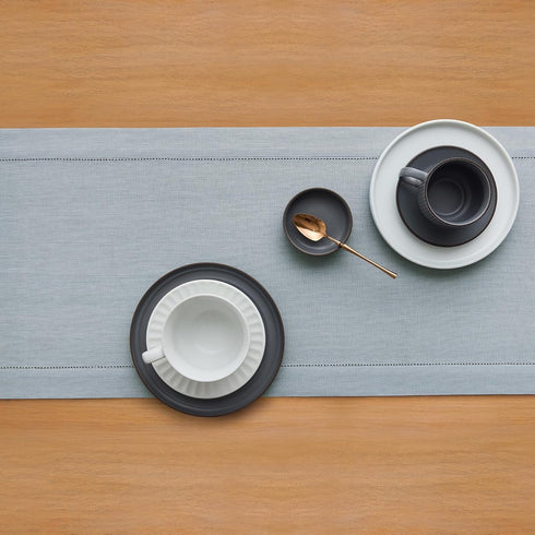 36 Inches 100% 14 36 Inch Summer, Solino Home Linen Dusty Blue Table Runner - Classic Hemstitch, Pure Linen Coffee
