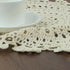 kilofly Handmade Crochet Round Cotton Lace Table Placemats Doilies Value Pack, 4 Medallion, 17 Inch, Beige