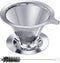 Pour Over Coffee Dripper, Reusable Paperless Coffee Filter for Single Cup Brew, Stainless Steel Cone Filter