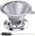 Pour Over Coffee Dripper, Reusable Paperless Coffee Filter for Single Cup Brew, Stainless Steel Cone Filter