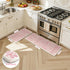 Sets 2, Desk,Sink(17''x29''+17''x47'') LEEVAN Pink Kitchen Mat of Vintage Distressed Anti Fatigue Memory Foam Kitchen