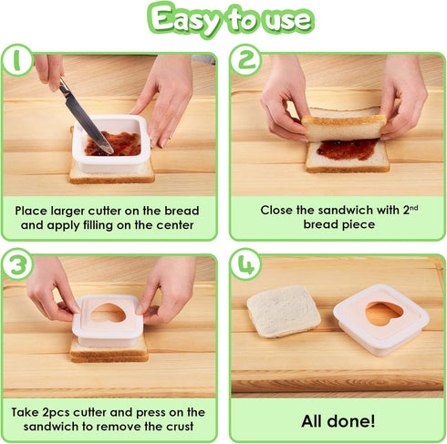 GET FRESH Sandwich Cutters and Sealers for Kids – 20-pcs Set with 2 Bread Cutters, 5 Vegetable Shapes, 12 Unicorn Picks