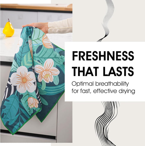 EYHIZP Set 4 Pack 15.7" 27.6" Waffle Kitchen Towels of x Quick Dry Microfiber Tea Dish Towel with Hanging Loop, Ultra