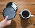 4.5" Set 8 Sunshine Cowhides Natural Cowhide Coaster - Round Assorted Tones Genuine Leather Coasters for Coffee Table