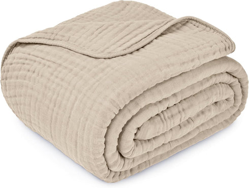 90" 90" 6 Comfy Cubs Muslin Blanket for Adults Queen x - Layer Soft, Breathable & Lightweight Muslin Adult Blanket