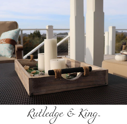 Rutledge & King Bethany Serving Tray - Ottoman Tray/Decorative Tray - Coffee Table Tray/Round Wooden Tray - Breakfast