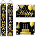 80th Birthday Party Banner Decorations for Women Men, Black Gold Cheers to 80 Years Birthday Supplies