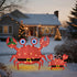 Set 2 2D Prsildan Outdoor Christmas Decorations - of LED Lighted Crab Yard Decor, Battery Operated Holiday Lawn Figures