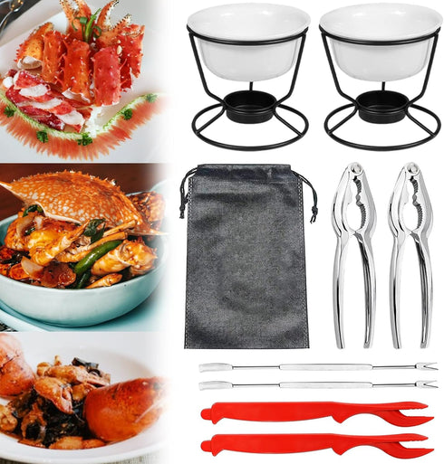 Crab Leg Cracker Tool Butter Warmers for Seafood Crab Leg Crackers Crab