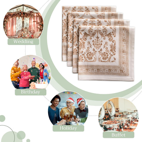 Maison d' Hermine Cloth Napkins Set of 4, 100% Cotton, 20" x 20", Reusable for Dinner, Party, Wedding