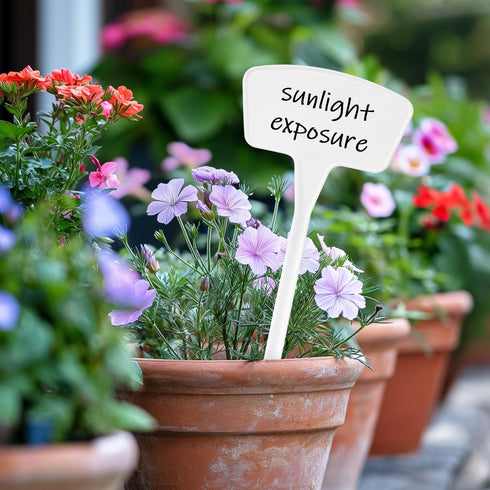 Yuanling Plant Labels, 60 Pack Large Plastic T-type Waterproof Garden Markers with Marker Pen