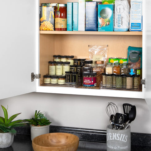 Richards 3 Tier Medicine Cabinet Organizer - Clear Plastic Makeup & Spice Rack for Bathroom Counter, 10" x 4" x 9"