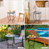 Aonagi 14 17 Round Side Table, Indoor Outdoor Small Side Table, Weather Resistant Black Metal Side Table for Livingroom
