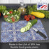 Cut N' Funnel Shades of Blue Designer Flexible Plastic Cutting Board Mat, 15" x 11.5", Easy to Clean, Made in the USA