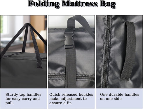 Folding Mattress Storage Bag, 63 Inch Carry Case for Tri-Fold Up to 6 Inch Mattress, Waterproof Cushion Storage Bag