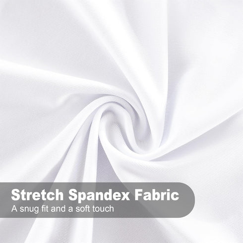 34x34 Inch eeivs White Square Fitted Tablecloth Spandex Stretchable End Tables Cover with Elastic Edge Table Cloth Card